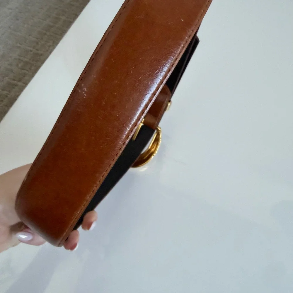 Vintage Jos‎ A Banks Vegan Leather Oversized Buckle Belt